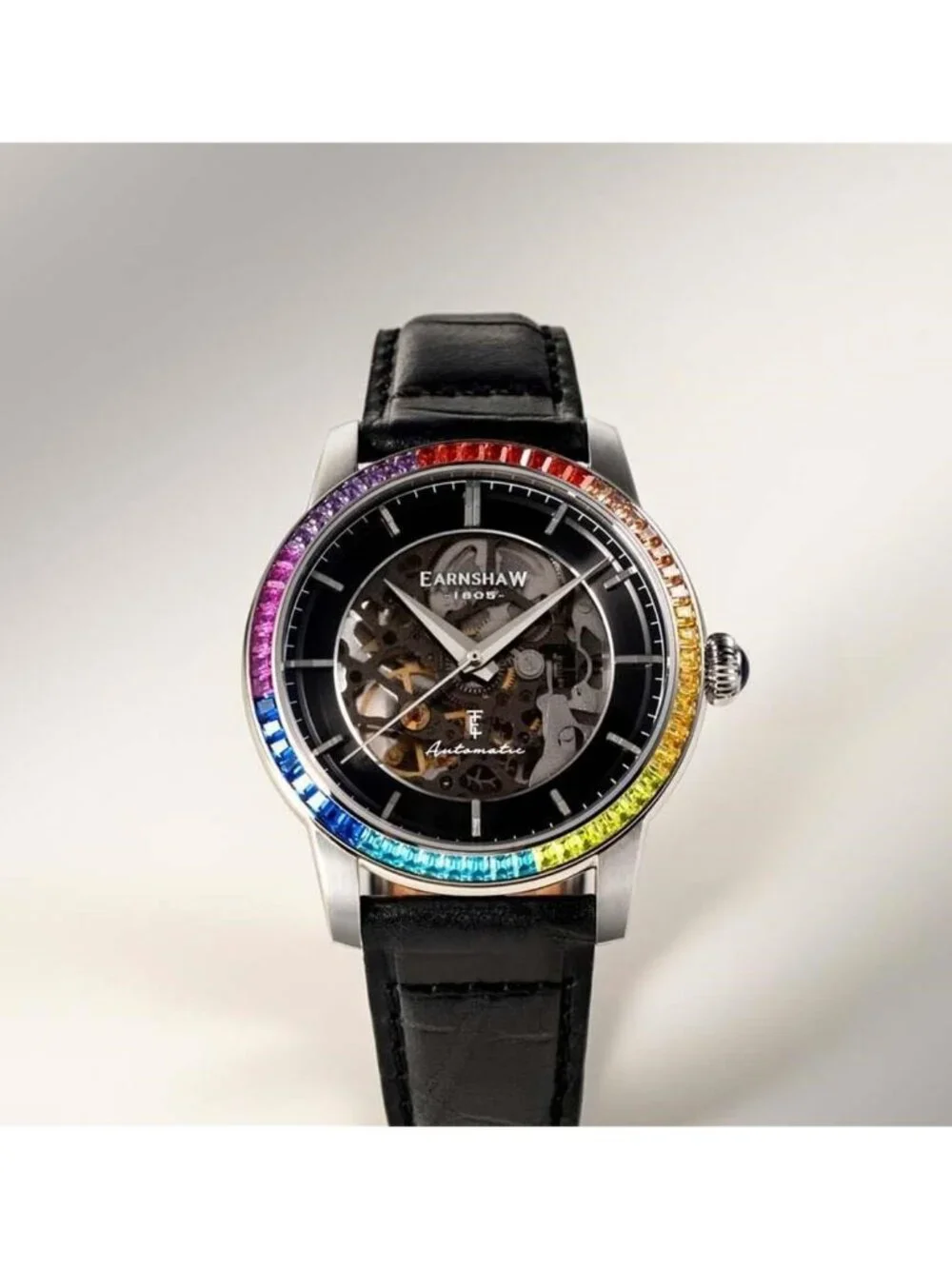 NWT Thomas Earnshaw Glory Automatic Black Dial Men's Watch